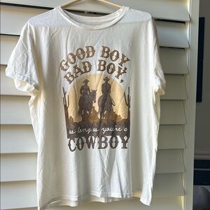 White Cowboy Graphic T-Shirt